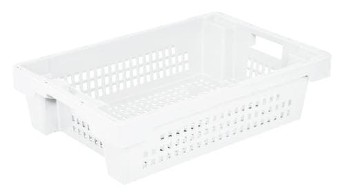Euronorm-Drehstapelbehälter Wände + Boden durchbrochen, naturweiss, Inhalt 25 l