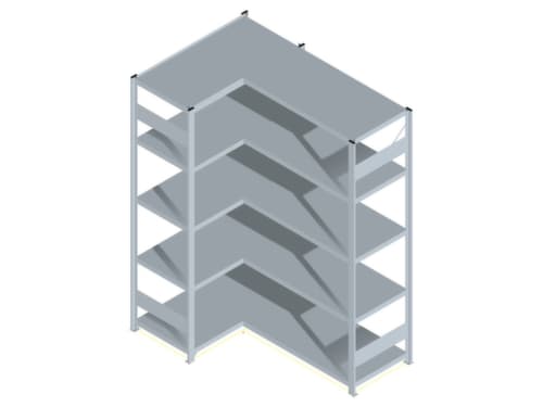 hofe System-Steckregal in Standard Bauart, Höhe x Breite x Tiefe 2000 x 1060 x 535 mm, 5 Böden