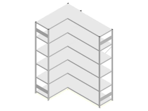 hofe System-Steckregal in Standard Bauart, Höhe x Breite x Tiefe 2500 x 1360 x 535 mm, 6 Böden