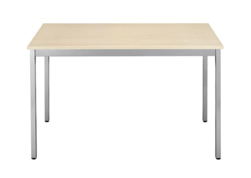 Rechteckiger Vierkantrohr-Mehrzwecktisch, Breite x Tiefe 1600 x 800 mm, Platte Ahorn