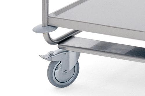 Hupfer Edelstahl-Etagenwagen mit Antidröhnmatten, Traglast 200 kg, 5 Etagen