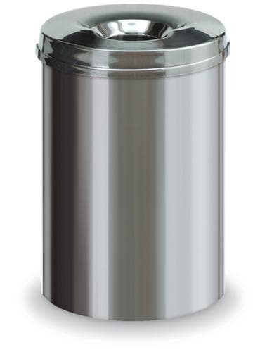 Selbstlöschender Edelstahl-Papierkorb, 30 l