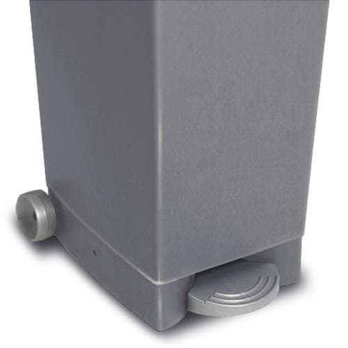 Fahrbarer Treteimer, 80 l, grau, Deckel grau