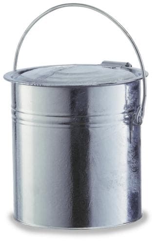 Verzinkter Mülleimer mit Scharnierdeckel
