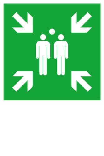 Fluchtwegschild SafetyMarking® Sammelstelle, Aufkleber, langnachleuchtend