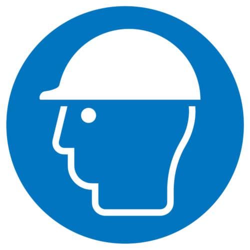 Gebotsschild Kopfschutz benutzen, Wandschild