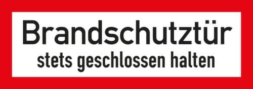 Brandschutzschild "Brandschutztür stets geschlossen halten", Aufkleber, Standard