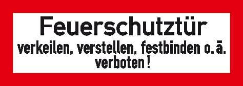 Brandschutzschild mit Text