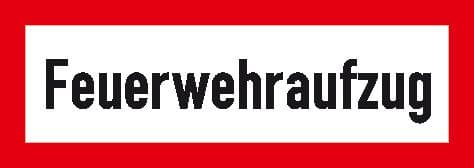 Brandschutzschild mit Text