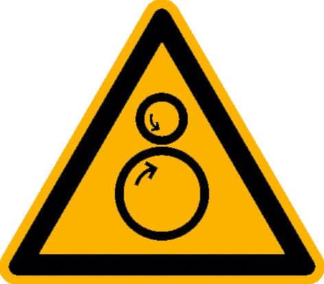 Warnschild vor Einzugsgefahr, Aufkleber
