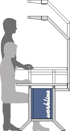 Bedrunka + Hirth Montagetisch Anbelement, Breite x Tiefe 1500 x 750 mm, Platte Buche
