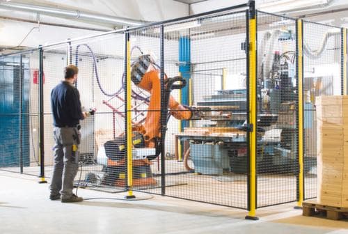 Axelent Wandelement für Maschinen-Schutzgitter, Höhe x Breite 1900 x 400 mm