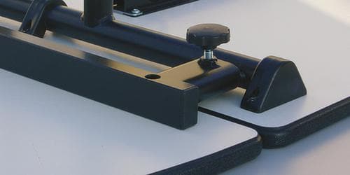 Kombinierbarer halbrunder Klapptisch, Ø 1400 mm, Platte lichtgrau