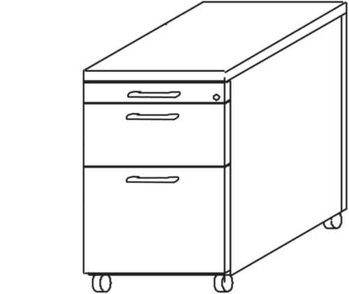 Gera Rollcontainer Receptione mit HR-Auszug, 2 Schublade(n)