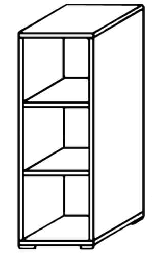 Büroregal Sina mit Rückwand, Breite 406 mm, 3 OH, lichtgrau