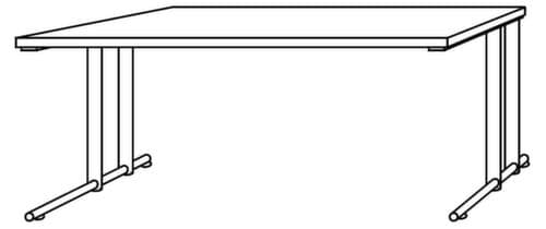 Schreibtisch Terra Nova mit C-Fußgestell, Breite x Tiefe 1600 x 800 mm, Platte weiß