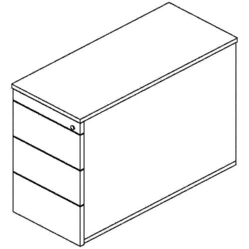 Rollcontainer RQ60, 4 Schublade(n), lichtgrau/lichtgrau
