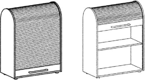 Gera Vertikal-Rollladenschrank Milano, 3 Ordnerhöhen, Ahorn/silber
