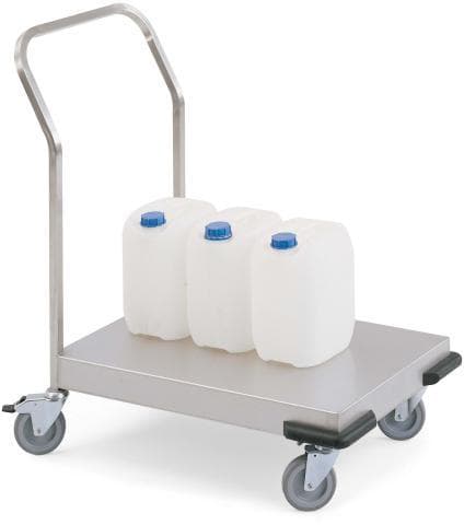 Hupfer Edelstahl-Schiebebügelwagen, Traglast 120 kg, Ladefläche 545 x 545 mm