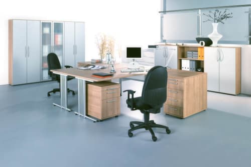 Büroregal Terra Nova, Breite 800 mm, 3 OH, Nussbaum