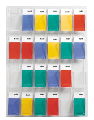 helit Wandprospekthalter "the clearly", 24 Ablagen, Gestell transparent