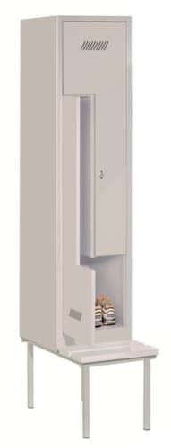 PAVOY Z-Garderobenschrank Basis mit Sitzbank + 2 Abteile, Abteilbreite 400 mm