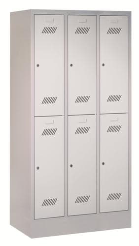 PAVOY Doppelstöckiger Garderobenschrank Basis mit 3x2 Abteilen, Abteilbreite 300 mm