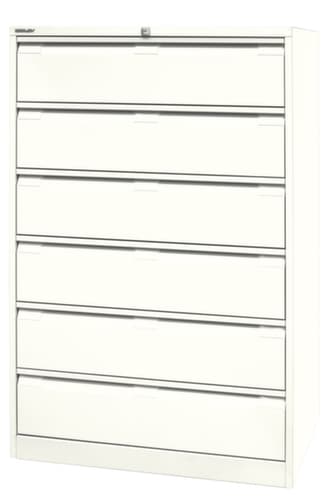 Bisley Karteikartenschrank DF6, dreibahnig, weiß/weiß