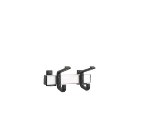 van Esch Wandgarderobe mit Hut- und Mantelhaken, mit 2 Hut- und 2 Mantelhaken, alu/RAL9005 Tiefschwarz