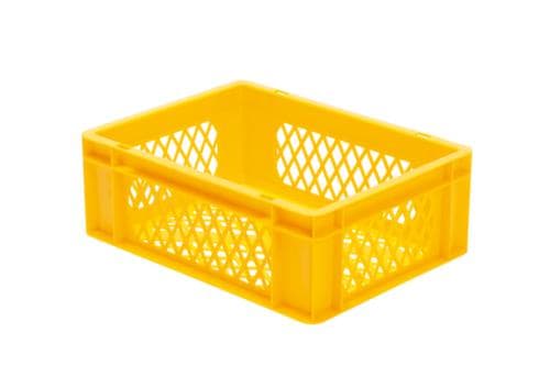 Lakape Euronorm-Stapelbehälter Favorit Wände + Boden durchbrochen, gelb, Inhalt 13 l