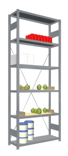 hofe Edelstahl-Steckregal, Höhe x Breite x Tiefe 2500 x 1060 x 335 mm, 6 Böden