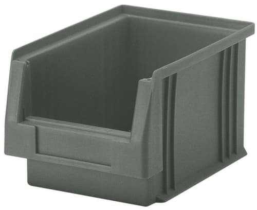 Stapelbarer Sichtlagerkasten rollenbahngeeignet, grau, Tiefe 290 mm, Polypropylen