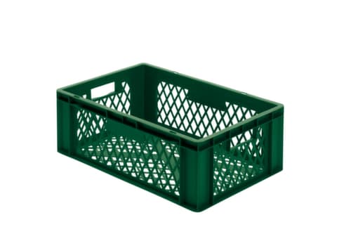 Lakape Euronorm-Stapelbehälter Favorit Wände + Boden durchbrochen, grün, Inhalt 40 l