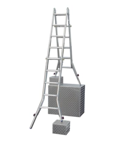 Krause Vierteilige Mehrzweck-Teleskopleiter STABILO® Professional, 4 x 5 profilierte Sprossen