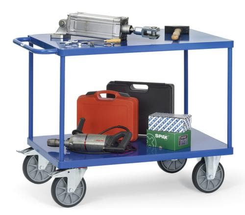 fetra Tischwagen mit Stahl-Etagen 600x600 mm, Traglast 500 kg, 2 Etagen