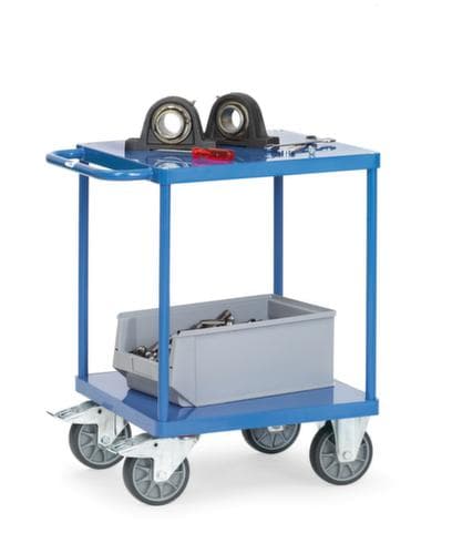 fetra Tischwagen mit Stahl-Etagen 600x600 mm, Traglast 500 kg, 2 Etagen