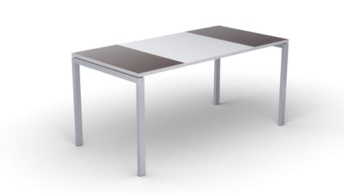 Schreibitsch easyDesk in Bicolor-Optik, 4-Fußgestell, Breite 1800 mm, Wenge/weiß/weiß