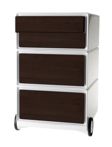 Paperflow Rollcontainer easyBox, 4 Schublade(n), weiß/Wenge