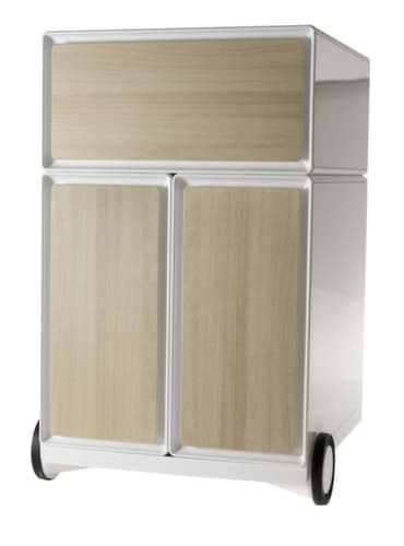Paperflow Rollcontainer easyBox mit HR-Auszug, 1 Schublade(n), weiß/Buche