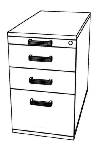 Standcontainer Chef mit HR-Auszug, 2 Schublade(n), weiß/weiß