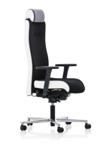 ROVO-CHAIR Bürodrehstuhl ROVO XP 4030 EB 2-04 mit Kopfstütze + Armlehnen, schwarz/weiß