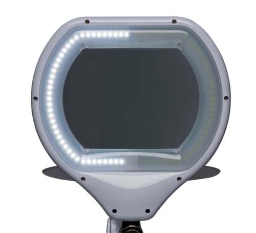 MAUL Dimmbare LED-Lupenleuchte MAULcrystal, Licht kaltweiß (tageslichtweiß), weiß