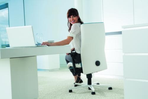 ROVO-CHAIR Bürodrehstuhl ROVO XP 4030 EB 2-04 mit Kopfstütze + Armlehnen, schwarz/weiß