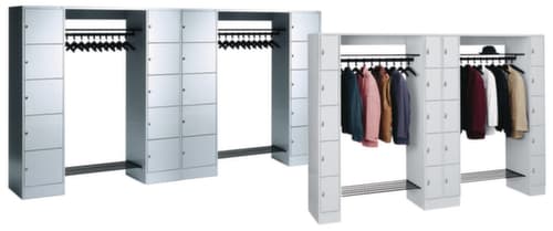 C+P Schließfach-Garderobe Classic lichtgrau mit bis zu 20 Fächern