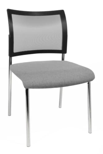 Topstar Besucherstuhl Visit 10 mit Netzrücken, Sitz Stoff (100% Polypropylen), hellgrau