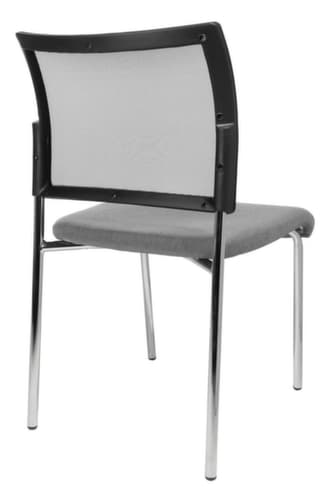 Topstar Besucherstuhl Visit 10 mit Netzrücken, Sitz Stoff (100% Polypropylen), hellgrau