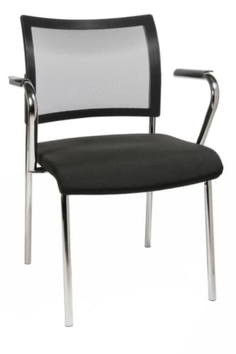 Topstar Besucherstuhl Visit 10 mit Netzrücken, Sitz Stoff (100% Polypropylen), schwarz