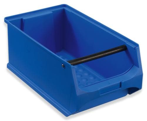 Sichtlagerkasten Grip mit Noppenboden, blau, Tiefe 350 mm, Polypropylen
