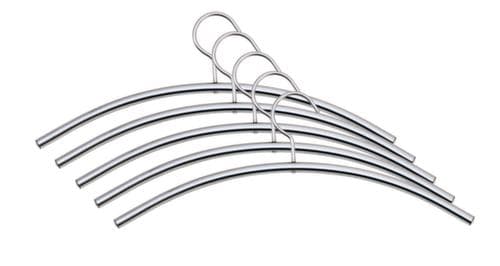 5 Kleiderbügel aus Stahl, silber