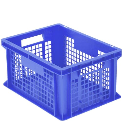 Euronorm-Stapelbehälter Classic Wände durchbrochen, blau, Inhalt 20 l